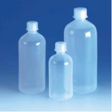 Бутылка узкогорлая круглая, 250 мл, пластиковая PE-LD, с завинчивающейся крышкой PP (94989) (Vitlab) 12 шт./уп.
